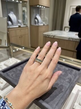 Cleopatra’s Band – Egyptian-Inspired London Blue & White Topaz Gold-Dipped Ring